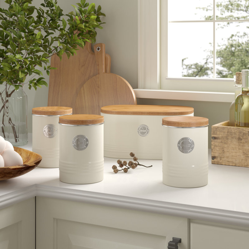 Typhoon Living 4 Piece Coffee, Tea, Sugar Jar Set and Bread Bin Set